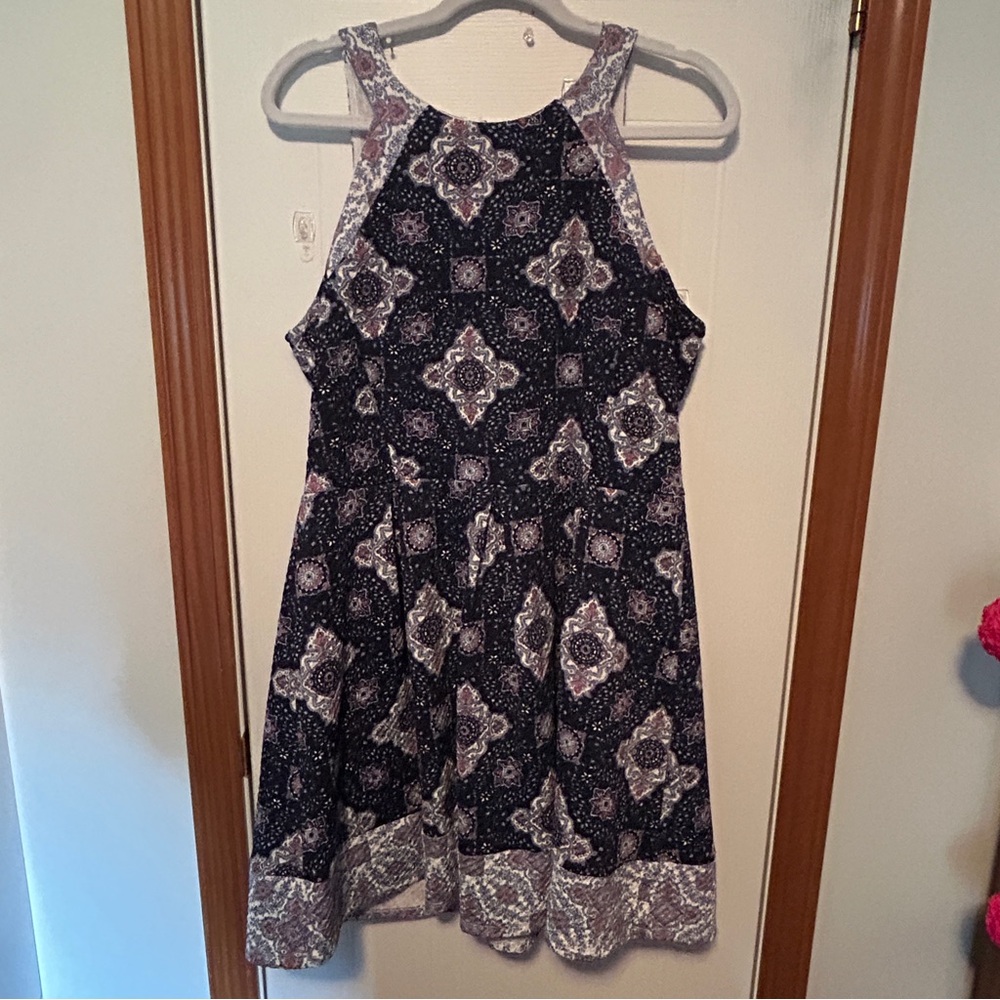 Rewind Blue and Purple Paisley Print Quilted Dress
